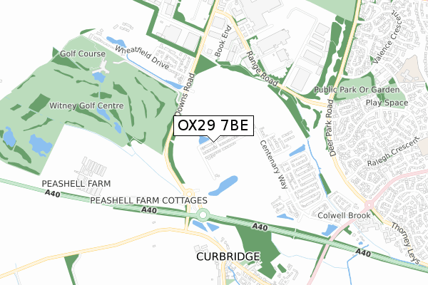 OX29 7BE map - small scale - OS Open Zoomstack (Ordnance Survey)