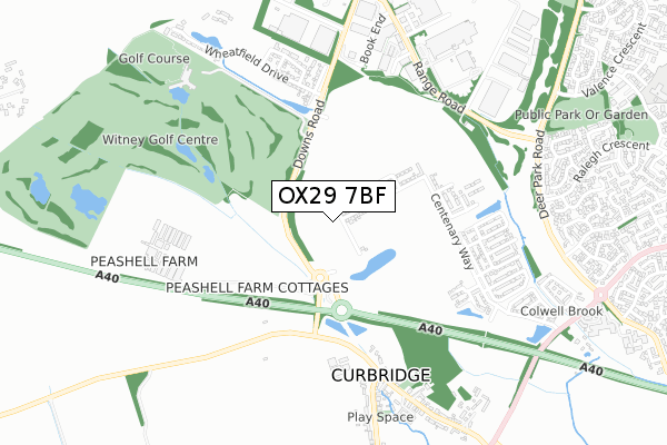 OX29 7BF map - small scale - OS Open Zoomstack (Ordnance Survey)