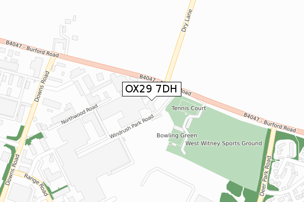 OX29 7DH map - large scale - OS Open Zoomstack (Ordnance Survey)