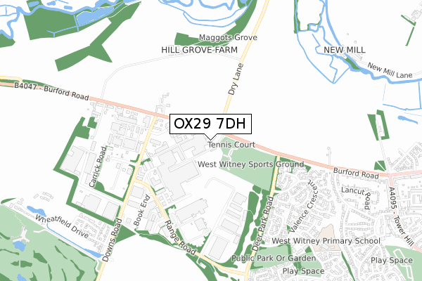 OX29 7DH map - small scale - OS Open Zoomstack (Ordnance Survey)