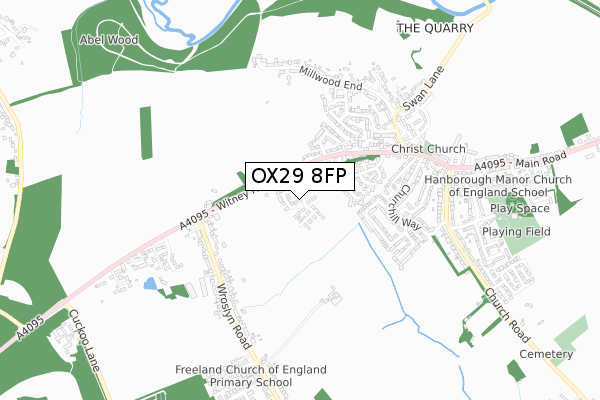 OX29 8FP map - small scale - OS Open Zoomstack (Ordnance Survey)