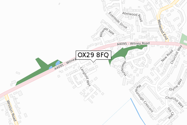 OX29 8FQ map - large scale - OS Open Zoomstack (Ordnance Survey)