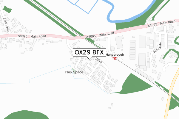 OX29 8FX map - large scale - OS Open Zoomstack (Ordnance Survey)