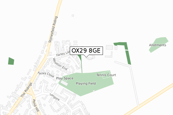 OX29 8GE map - large scale - OS Open Zoomstack (Ordnance Survey)