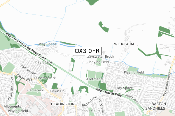 OX3 0FR map - small scale - OS Open Zoomstack (Ordnance Survey)