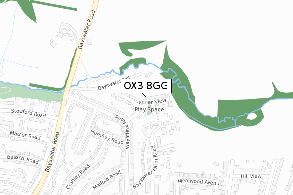 OX3 8GG map - large scale - OS Open Zoomstack (Ordnance Survey)