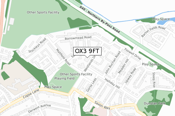 OX3 9FT map - large scale - OS Open Zoomstack (Ordnance Survey)