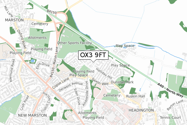 OX3 9FT map - small scale - OS Open Zoomstack (Ordnance Survey)