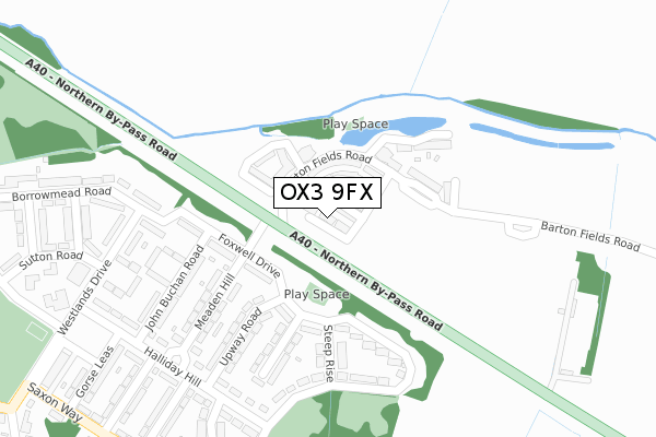 OX3 9FX map - large scale - OS Open Zoomstack (Ordnance Survey)