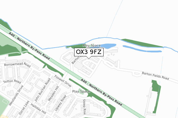 OX3 9FZ map - large scale - OS Open Zoomstack (Ordnance Survey)