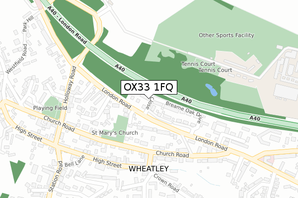 OX33 1FQ map - large scale - OS Open Zoomstack (Ordnance Survey)