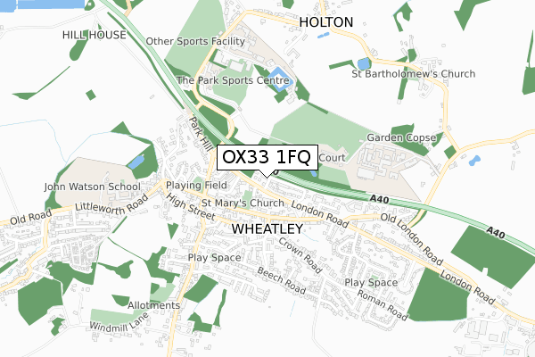 OX33 1FQ map - small scale - OS Open Zoomstack (Ordnance Survey)