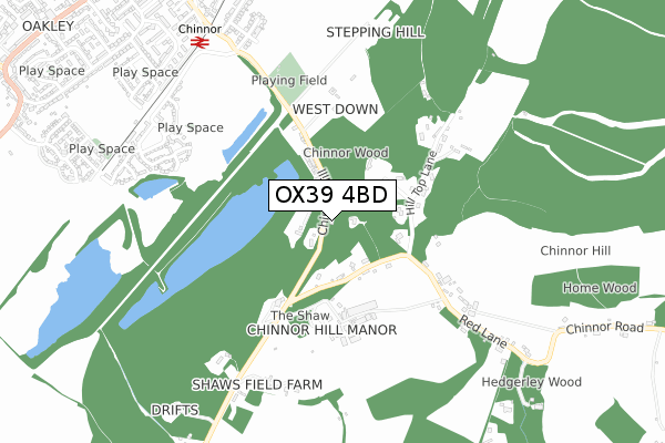 OX39 4BD map - small scale - OS Open Zoomstack (Ordnance Survey)