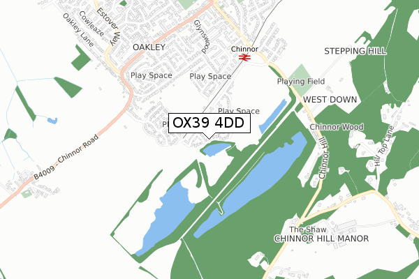 OX39 4DD map - small scale - OS Open Zoomstack (Ordnance Survey)