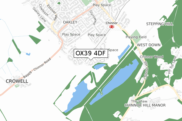 OX39 4DF map - small scale - OS Open Zoomstack (Ordnance Survey)