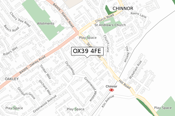 OX39 4FE map - large scale - OS Open Zoomstack (Ordnance Survey)