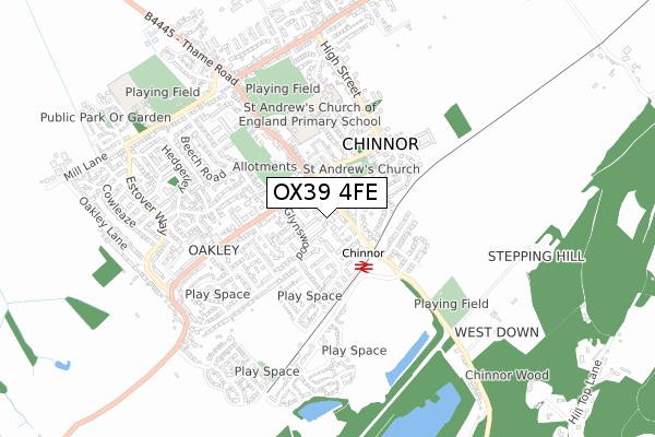 OX39 4FE map - small scale - OS Open Zoomstack (Ordnance Survey)