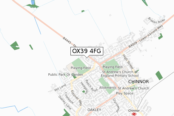 OX39 4FG map - small scale - OS Open Zoomstack (Ordnance Survey)