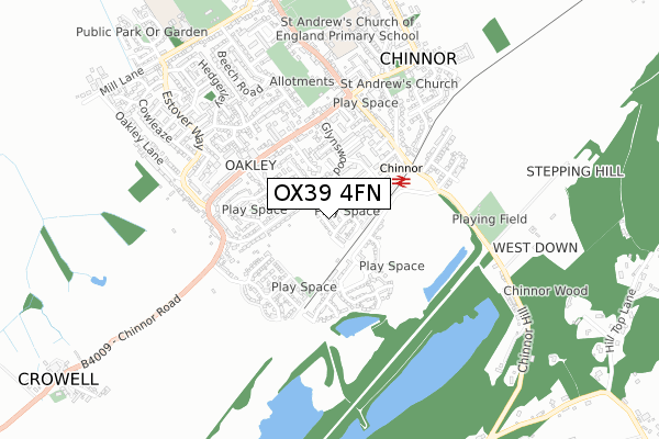 OX39 4FN map - small scale - OS Open Zoomstack (Ordnance Survey)