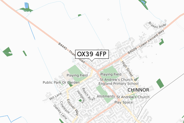 OX39 4FP map - small scale - OS Open Zoomstack (Ordnance Survey)