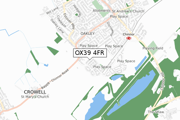 OX39 4FR map - small scale - OS Open Zoomstack (Ordnance Survey)