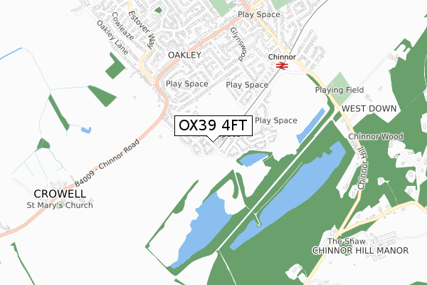 OX39 4FT map - small scale - OS Open Zoomstack (Ordnance Survey)