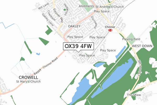 OX39 4FW map - small scale - OS Open Zoomstack (Ordnance Survey)