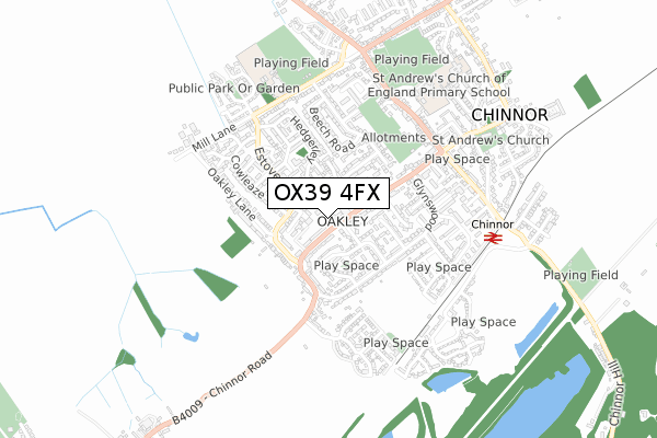 OX39 4FX map - small scale - OS Open Zoomstack (Ordnance Survey)