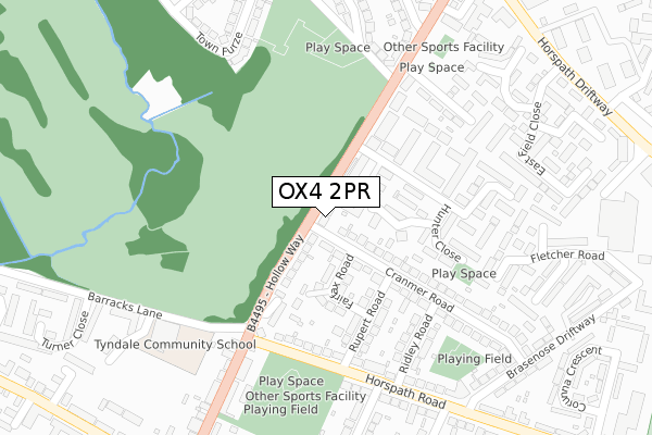 OX4 2PR map - large scale - OS Open Zoomstack (Ordnance Survey)