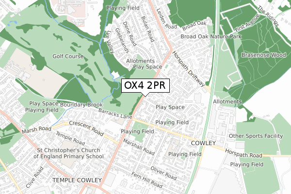 OX4 2PR map - small scale - OS Open Zoomstack (Ordnance Survey)