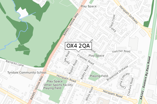 OX4 2QA map - large scale - OS Open Zoomstack (Ordnance Survey)