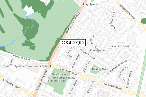 OX4 2QD map - large scale - OS Open Zoomstack (Ordnance Survey)