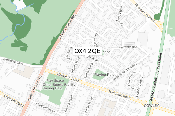 OX4 2QE map - large scale - OS Open Zoomstack (Ordnance Survey)