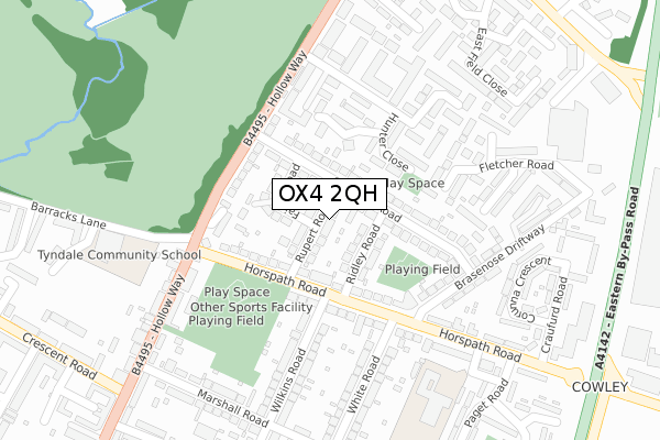 OX4 2QH map - large scale - OS Open Zoomstack (Ordnance Survey)