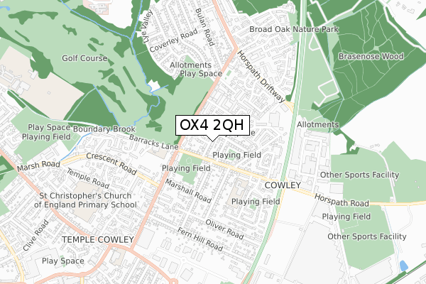 OX4 2QH map - small scale - OS Open Zoomstack (Ordnance Survey)