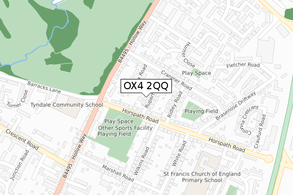 OX4 2QQ map - large scale - OS Open Zoomstack (Ordnance Survey)