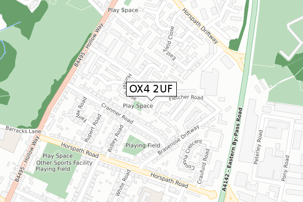 OX4 2UF map - large scale - OS Open Zoomstack (Ordnance Survey)