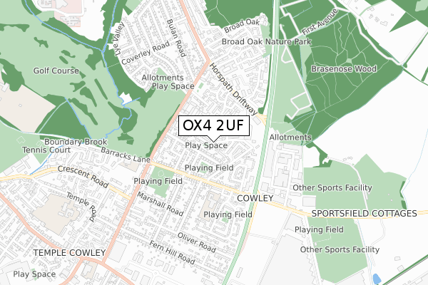 OX4 2UF map - small scale - OS Open Zoomstack (Ordnance Survey)