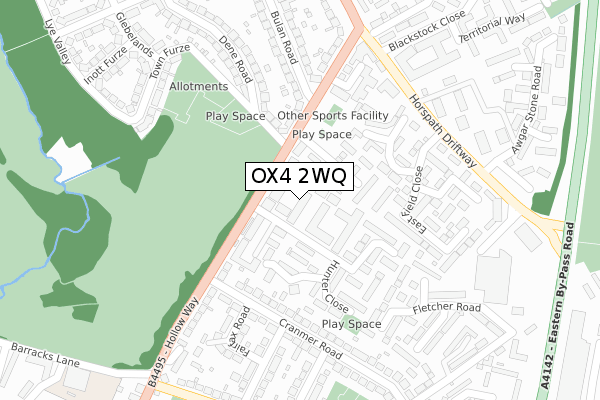 OX4 2WQ map - large scale - OS Open Zoomstack (Ordnance Survey)