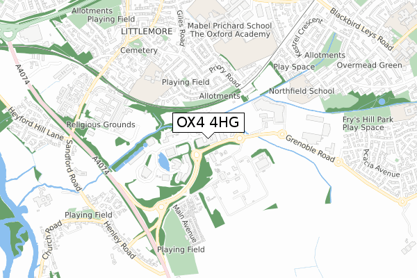 OX4 4HG map - small scale - OS Open Zoomstack (Ordnance Survey)