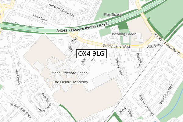 OX4 9LG map - large scale - OS Open Zoomstack (Ordnance Survey)