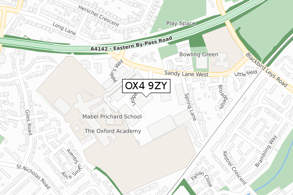 OX4 9ZY map - large scale - OS Open Zoomstack (Ordnance Survey)