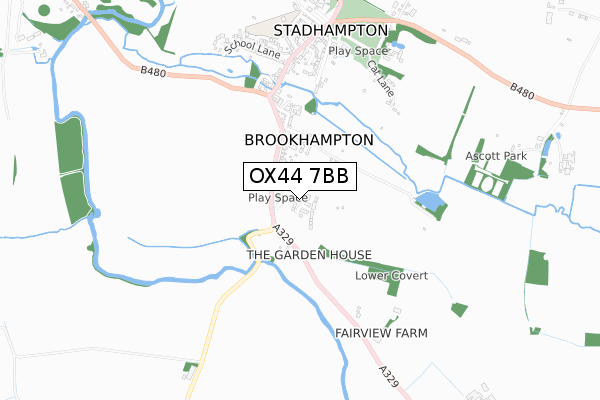 OX44 7BB map - small scale - OS Open Zoomstack (Ordnance Survey)