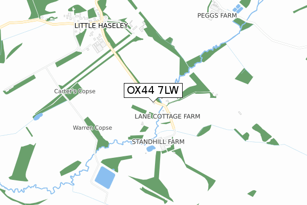 OX44 7LW map - small scale - OS Open Zoomstack (Ordnance Survey)