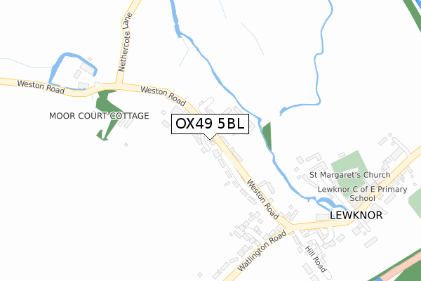 OX49 5BL map - large scale - OS Open Zoomstack (Ordnance Survey)