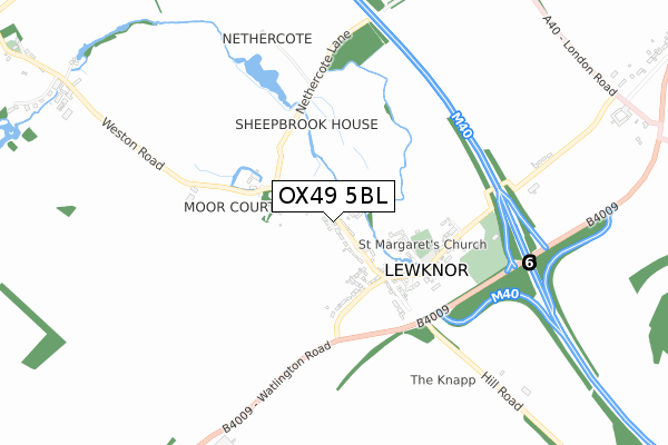 OX49 5BL map - small scale - OS Open Zoomstack (Ordnance Survey)