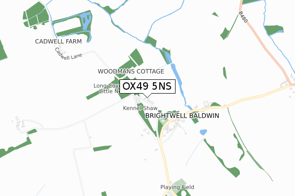 OX49 5NS map - small scale - OS Open Zoomstack (Ordnance Survey)