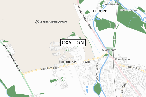 OX5 1GN map - small scale - OS Open Zoomstack (Ordnance Survey)