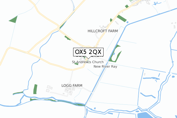 OX5 2QX map - small scale - OS Open Zoomstack (Ordnance Survey)