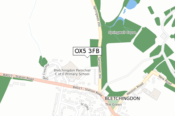 OX5 3FB map - large scale - OS Open Zoomstack (Ordnance Survey)